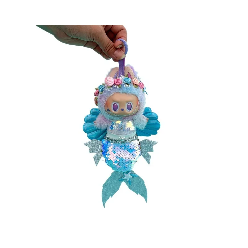 ل labubu الجيل الأول/الثالث سحب ما يصل دمية طفل الملابس والاكسسوارات ألعاب من القطيفة ابنة الصياد ضربات القلب معكرون #5