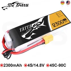 TATTU Lipo Battery 14.8V 2300mAh Lipo 4s 45C Battery  XT60 Plug Lipo Akku for FPV Quadcopter RC Plane Dron FPV UAV