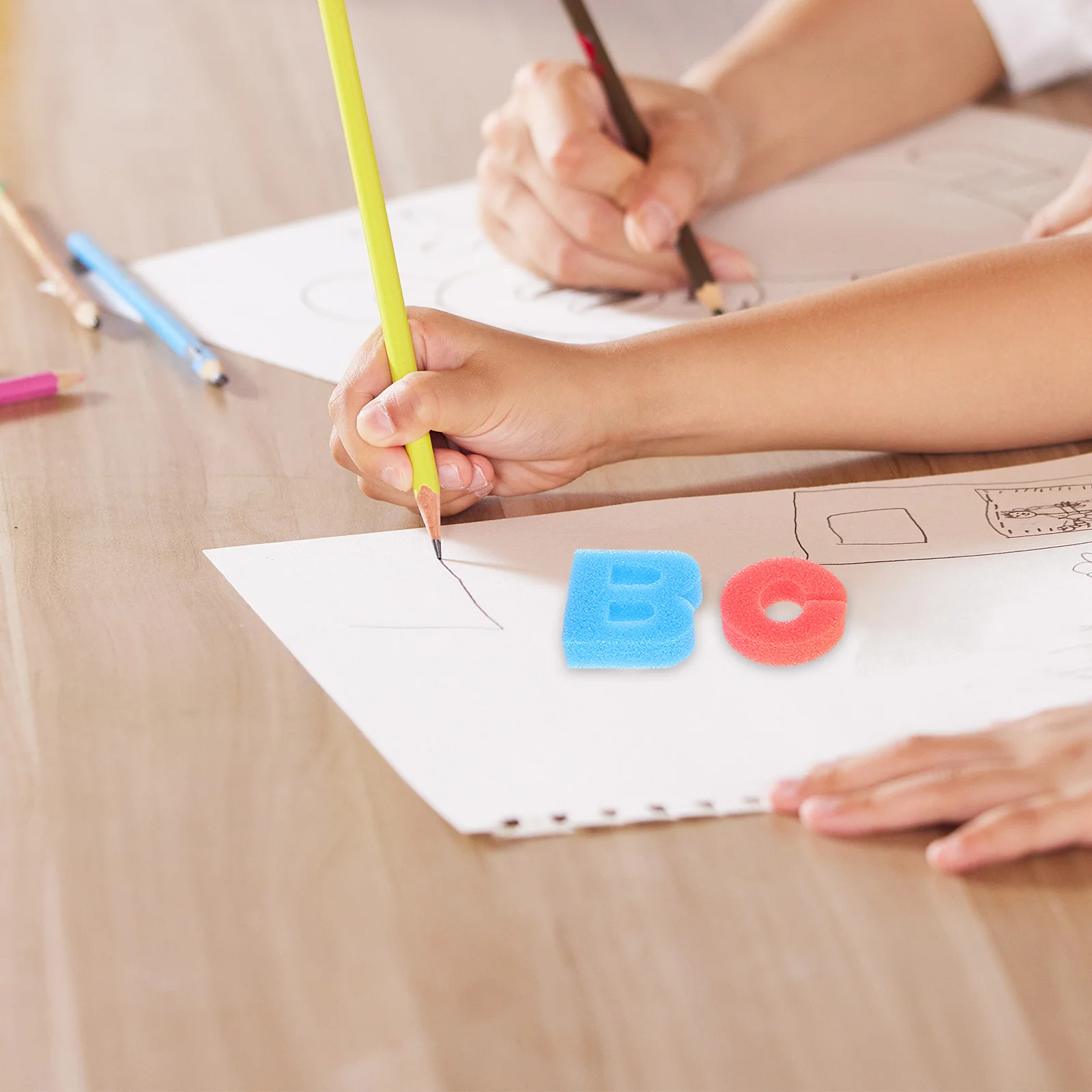 

1Set Kids Painting Stamps Assorted Alphabet Number Animal Shapes Soft Sponge Art Tools for Early Learning DIY Craft Activities