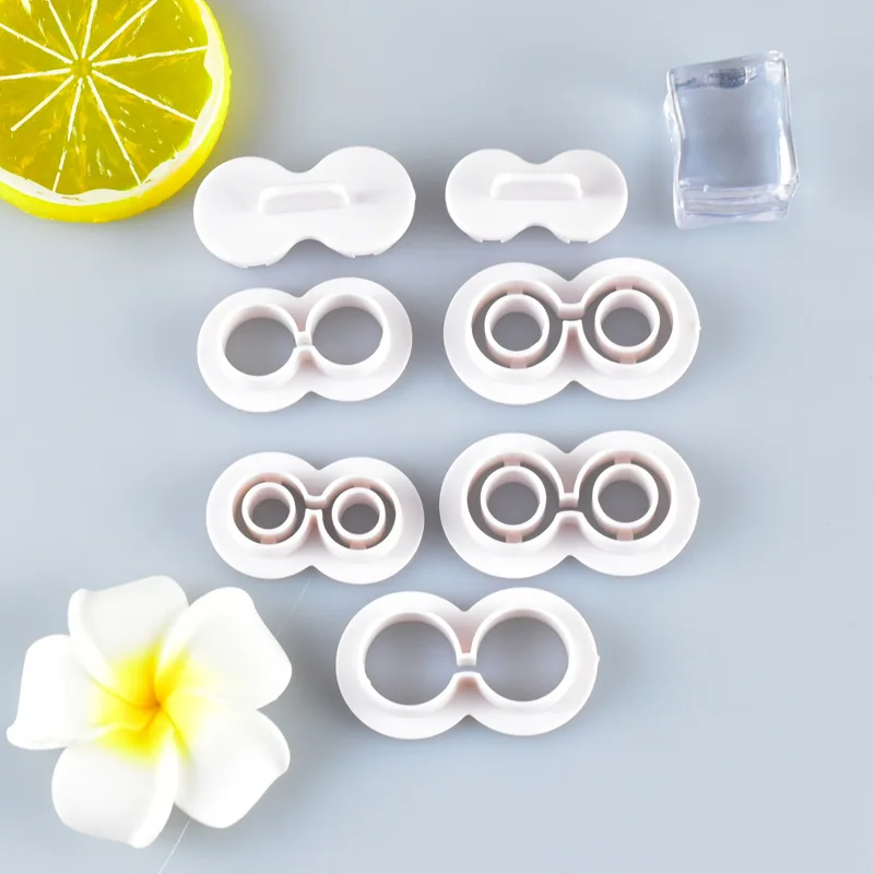 Lovely Eye Glasses Eyelash Cartoon Cookie Cutter Set Birthday Cake Biscuit Stamp Fondant Mould Kitchen Baking Wedding Party Tool