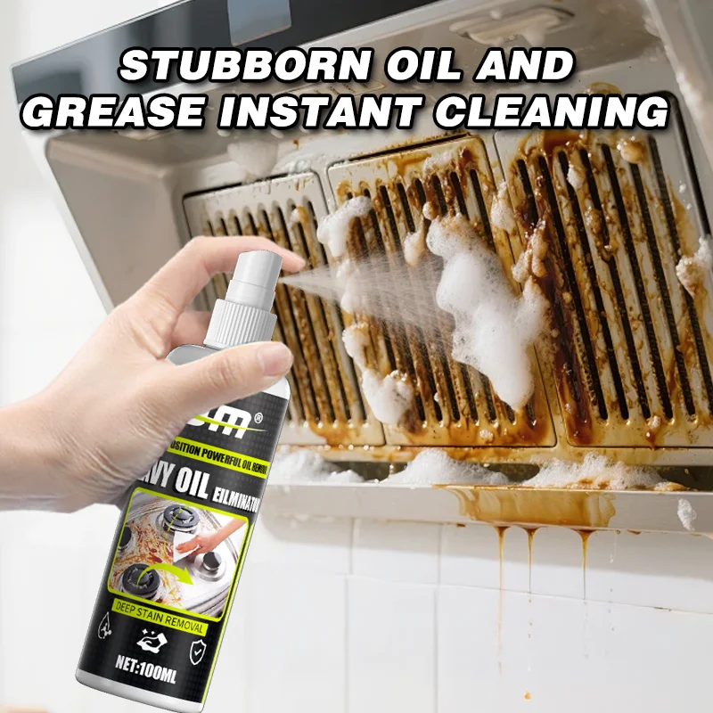 

KJM 100ML Powerful Grease Removal Spray - Deep Decomposition Formula for Tough Kitchen Oil Stains, Easy Wipe-Off No Residue