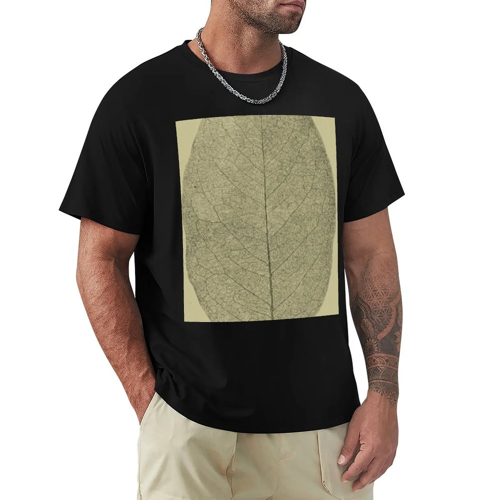 

Botanical Leaf T-Shirt Basic Short Sleeve T-Shirt for Men