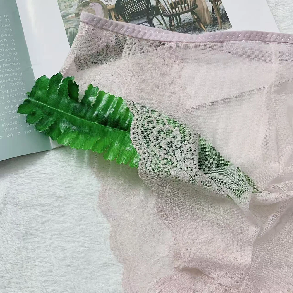 

Mens Hot Sale Transparent Underwear Breathable Seamless Soft Lace Briefs U Convex Pouch Underpants For Male