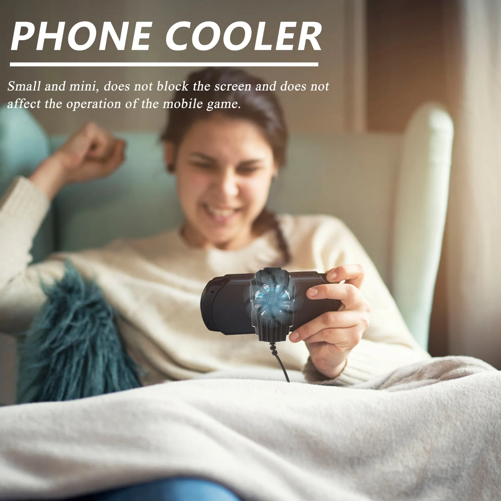 

Phone Cooler Super Silent Mobile Phone Cooling Fan For 4.7-7.5 Inch Devices Compact Design Retractable Clasp Fast Heat