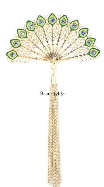 

Feather Fan Brooch High-End Women's Design Sense Niche New Style Exquisite Birthday Gift