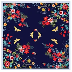 130*130cm 100% Twill Silk Luxury Women Scarf Floral Print Pashmina Beach Shawl Bandana Wraps Femme Fourlard Echarpes Stoles