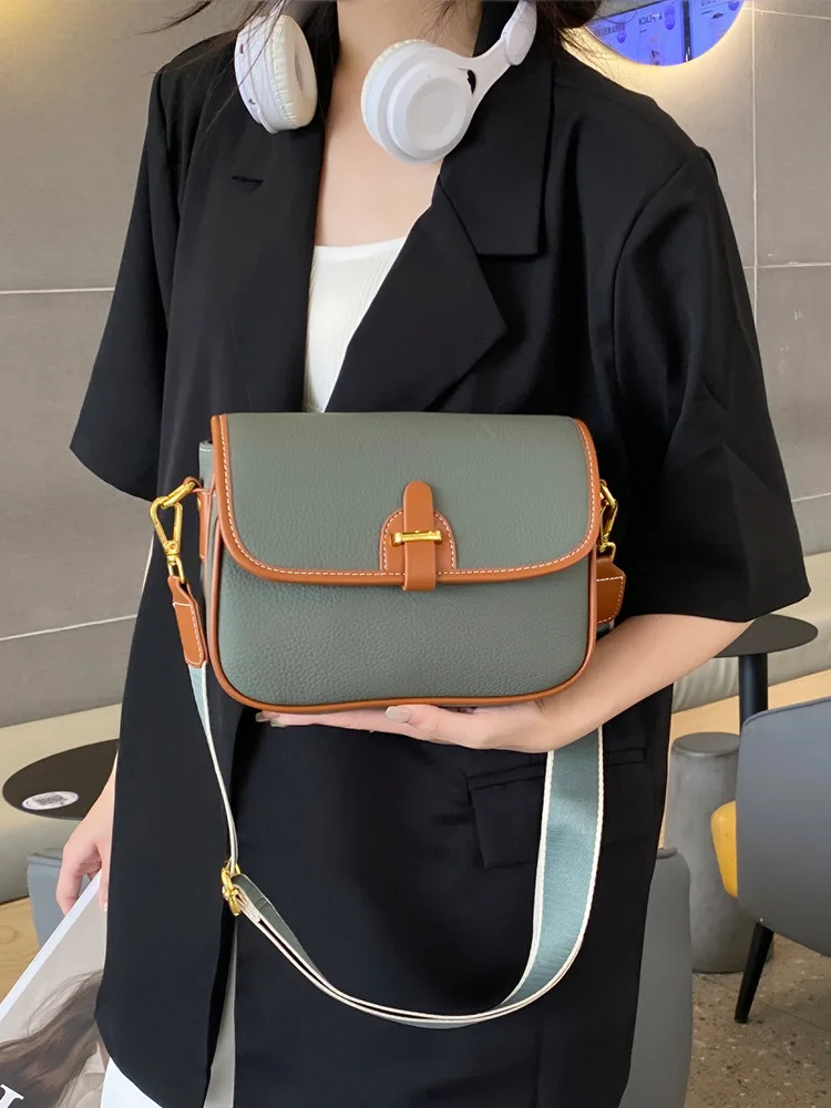 Baotou-Sac à Bandoulière en Cuir de Grande Capacité pour Femme, Sacoche Simple à Bandoulière, Nouvelle Collection 2024