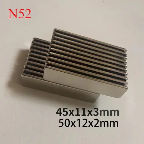 N52 45x11x3 50x12x2.5 자석 직사각형 사각형 블록 모터 발전기 강력한 엔진 강력한 자석 검색