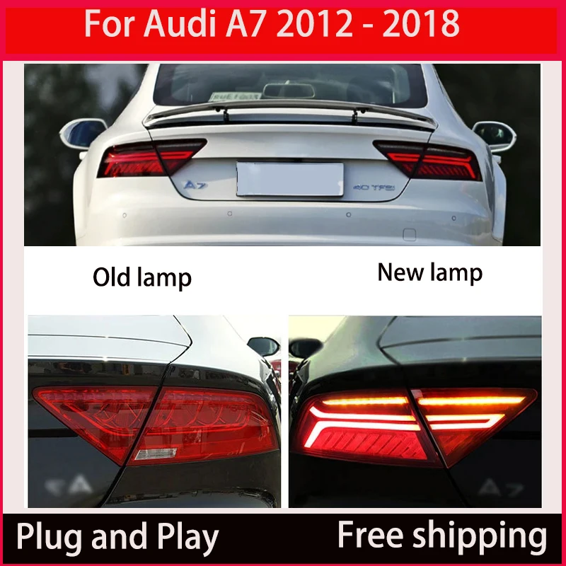 For Audi A7 S7 RS7 LED taillight Assembly 2012-2018 DRL signal light streamer turn signal Automotive taillight upgrade