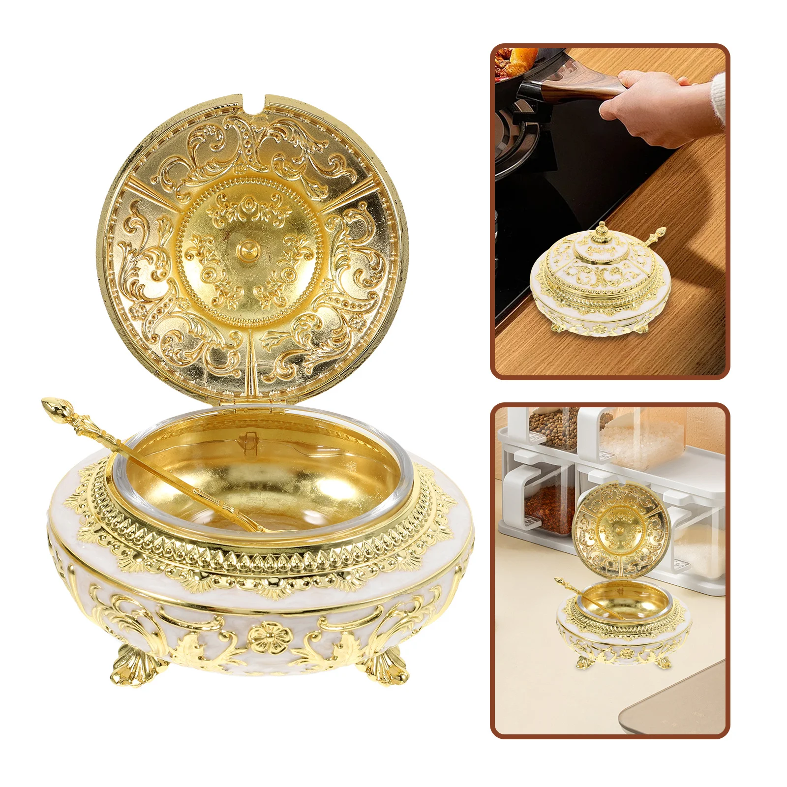 

Retro Seasoning Storage Box Premium Spice Jar Vintage Style Kitchen Salt Dispenser Condiment Container Household Spice Holder