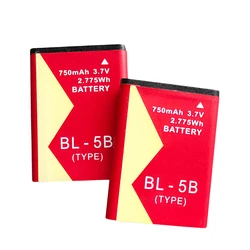 BL-5B BL5B 3.7V 750mAh Rechargable Lithium Battery For Nokia 5140 5300 5320 N80 N83 6120C 7360 3220 3230 5070 N83 N90