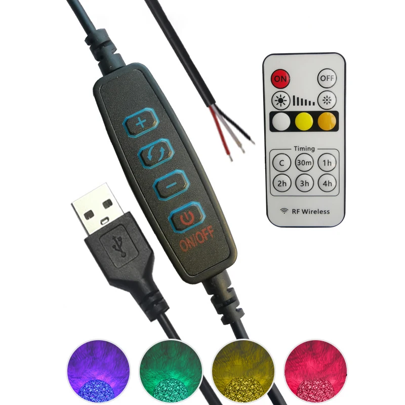 

DC 5V LED Dimmer 2m USB Cable With Switch Dimmable Remote Control 3Pin Extension Wire For Single 3 Colors CCT LED Light