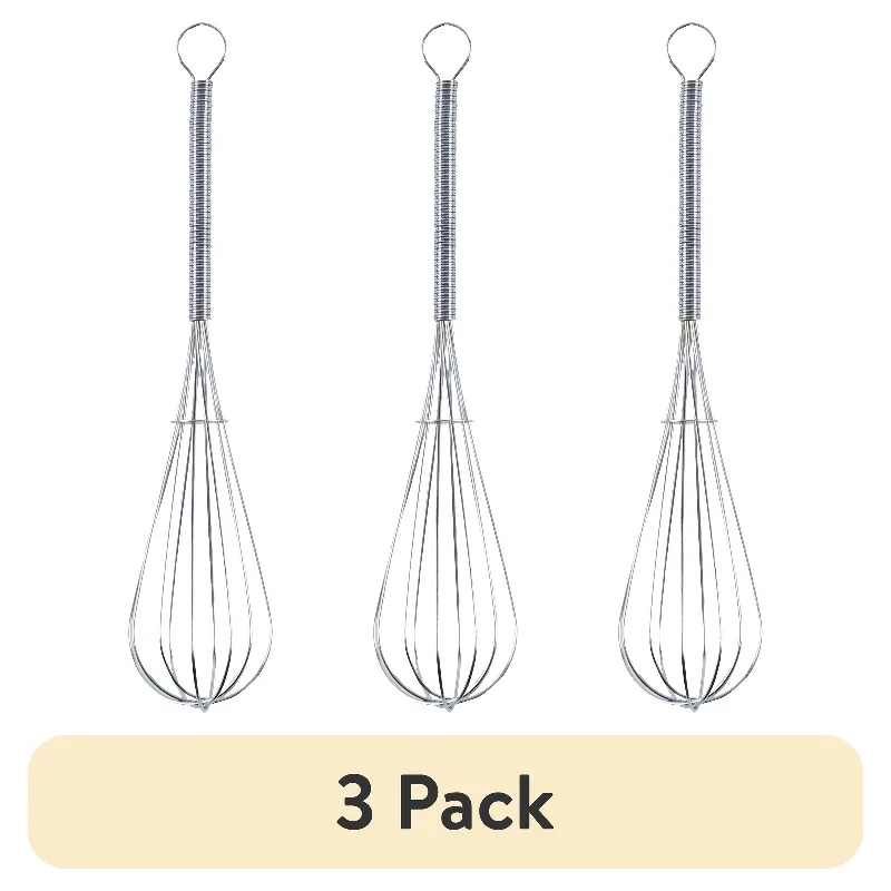 (3 pack) Stainless Steel Balloon Whisk 10