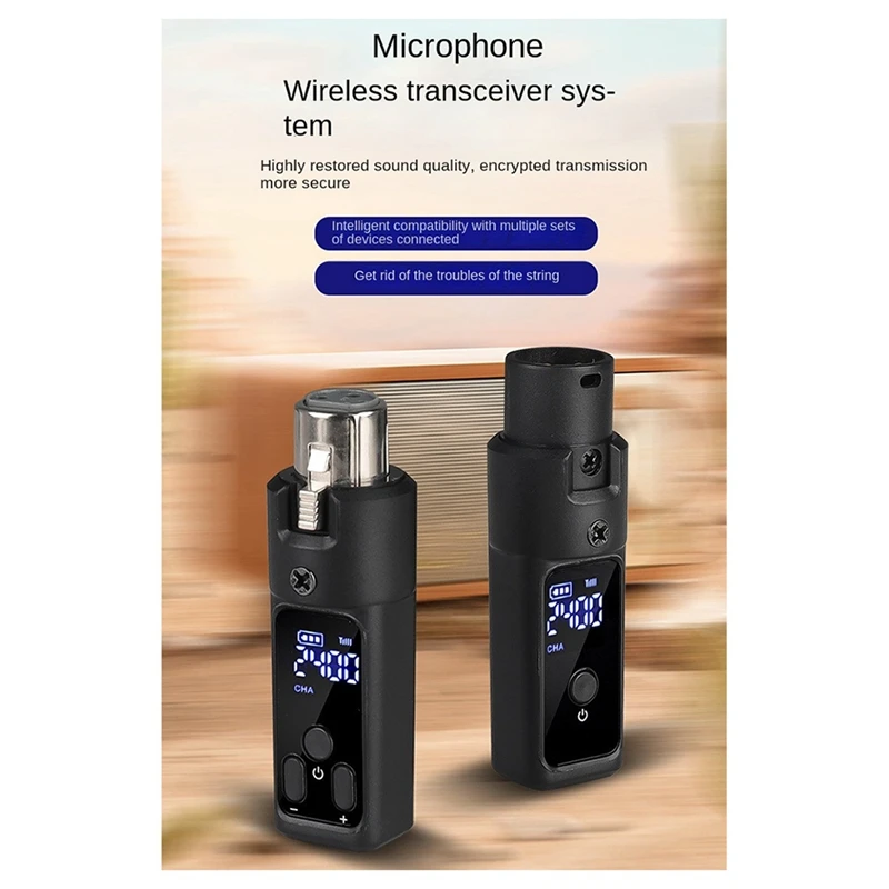 

New 2.4G XLR Adapter System Wireless Microphone Transmitter ReceiverJAS
