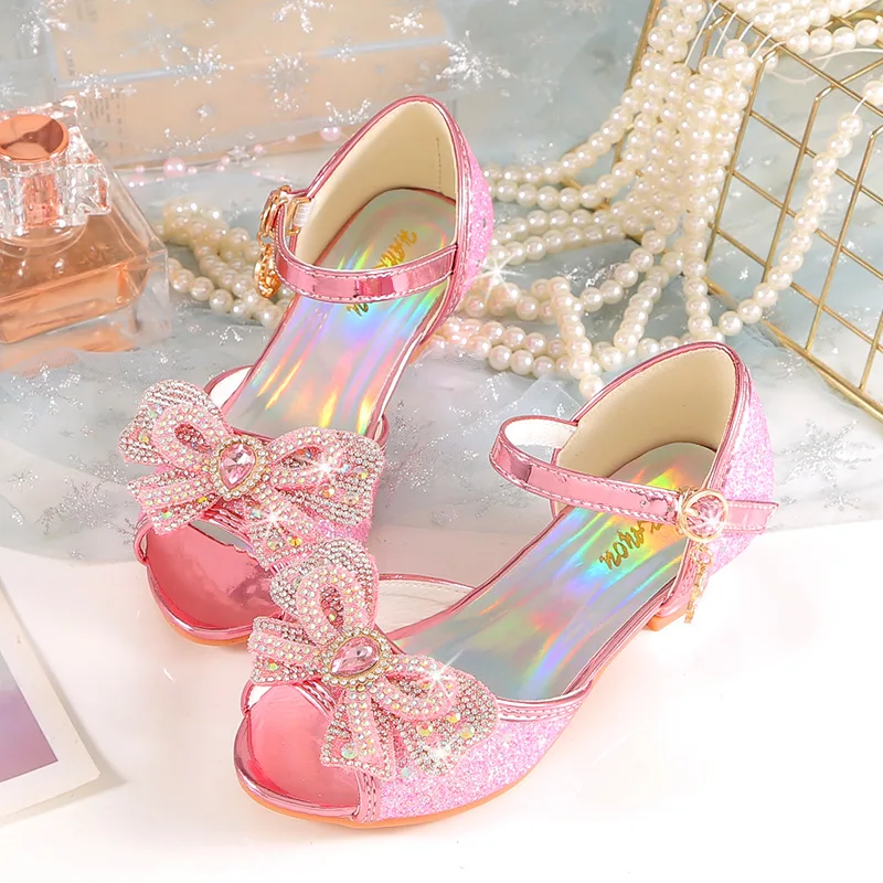 2026 Mädchen-Prinzessinnen-Sandalen Kinderschuhe Frozen Elsa Kinderschuhe Mädchen Mode Baby Rosa Blau Hochhackige Schuhe Größe – Detail 4