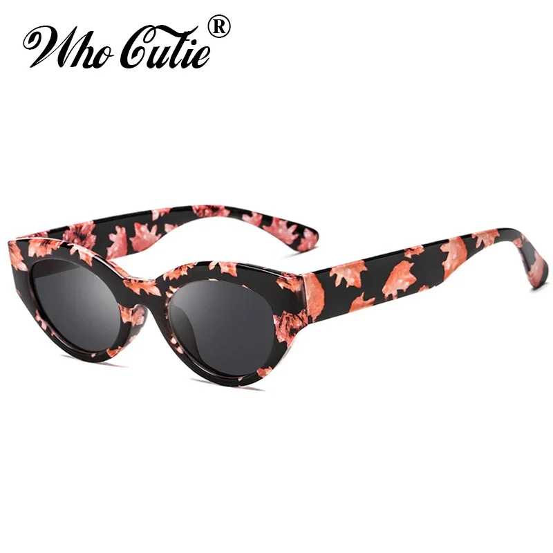 WHO CUTIE 2025 Oval Sunglasses Women Brand Designer Vintage Leopard Frame Oval Lens 90S Cat Eye Sun Glasses Sunny Shades OM561B