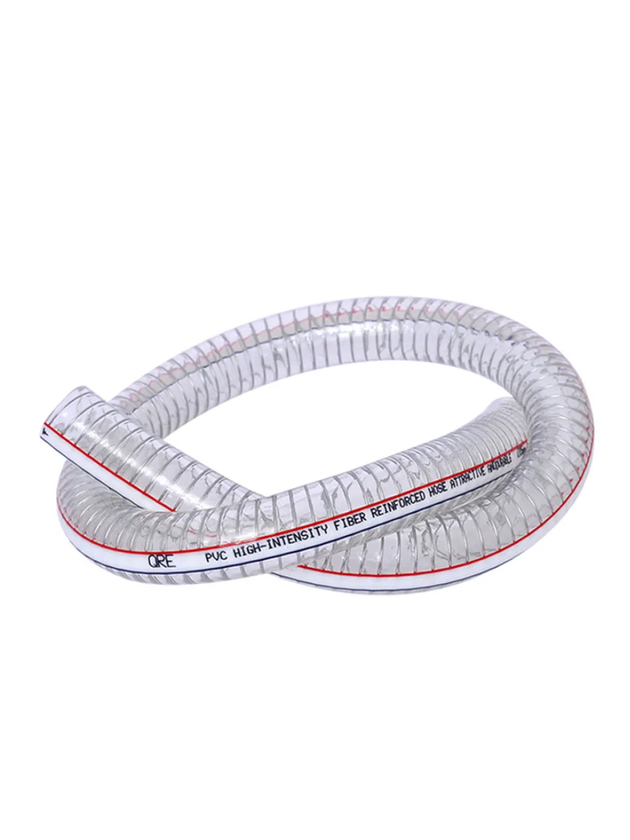 PVC Transparent Soft Plumbing Hose ID 10~25mm Water Pump Flexible Tube Oil Tube Steel Wire Plastic Pipe High Quality