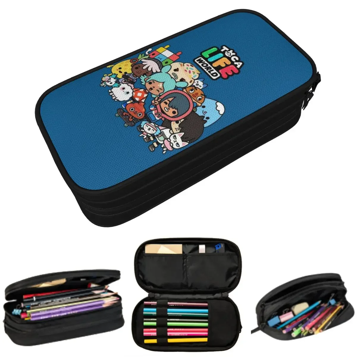 Estuches para lápices Toca Boca para niños, bolsas de almacenamiento grandes para bolígrafos, caja para bolígrafos, estuche para lápices para niños, niñas, estudiantes, papelería, escuela, oficina