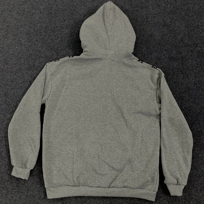 

New plush collar printed zipper sports shirt long sleeved pullover hooded sweatshirt retro jacket street fashion