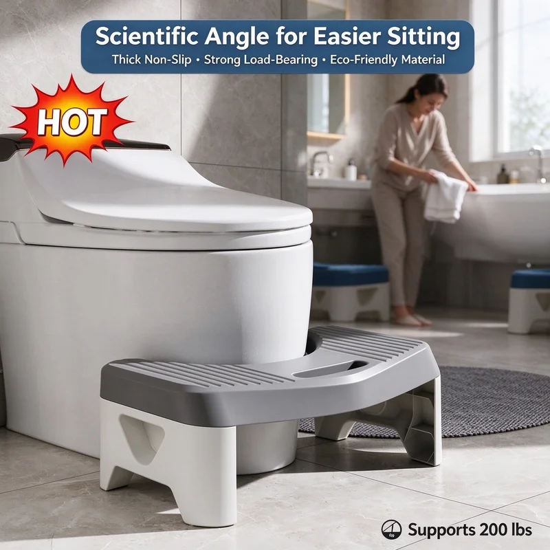 Thickened Anti-slip Toilet Squat Stool, Bathroom Foot Stool Aid for Adults Kids Pregnant Women
