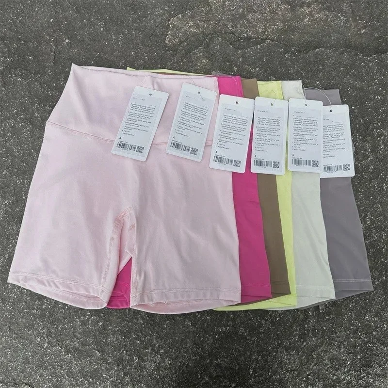 Women Sports Shorts High Waist Yoga Shorts Slim Fit Butt Lift Gym Running High Elastic Nylon Shorts