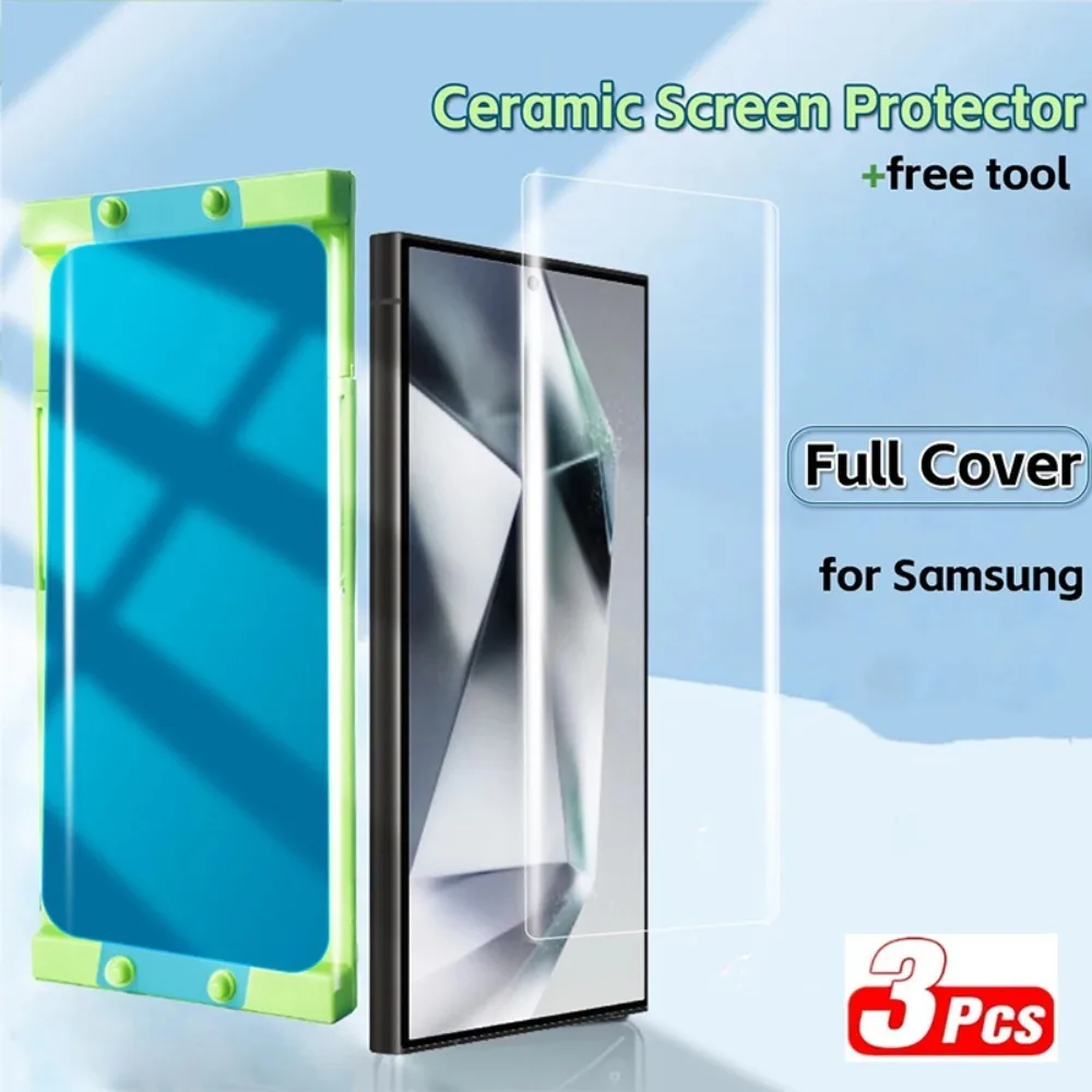 3 Stück Keramik-Hydrogel-Folie für Samsung Galaxy S25 S24 S26 Ultra S23 S22 S21 S20 S10 Plus Note 20 Ultra 10+ Displayschutzfolie