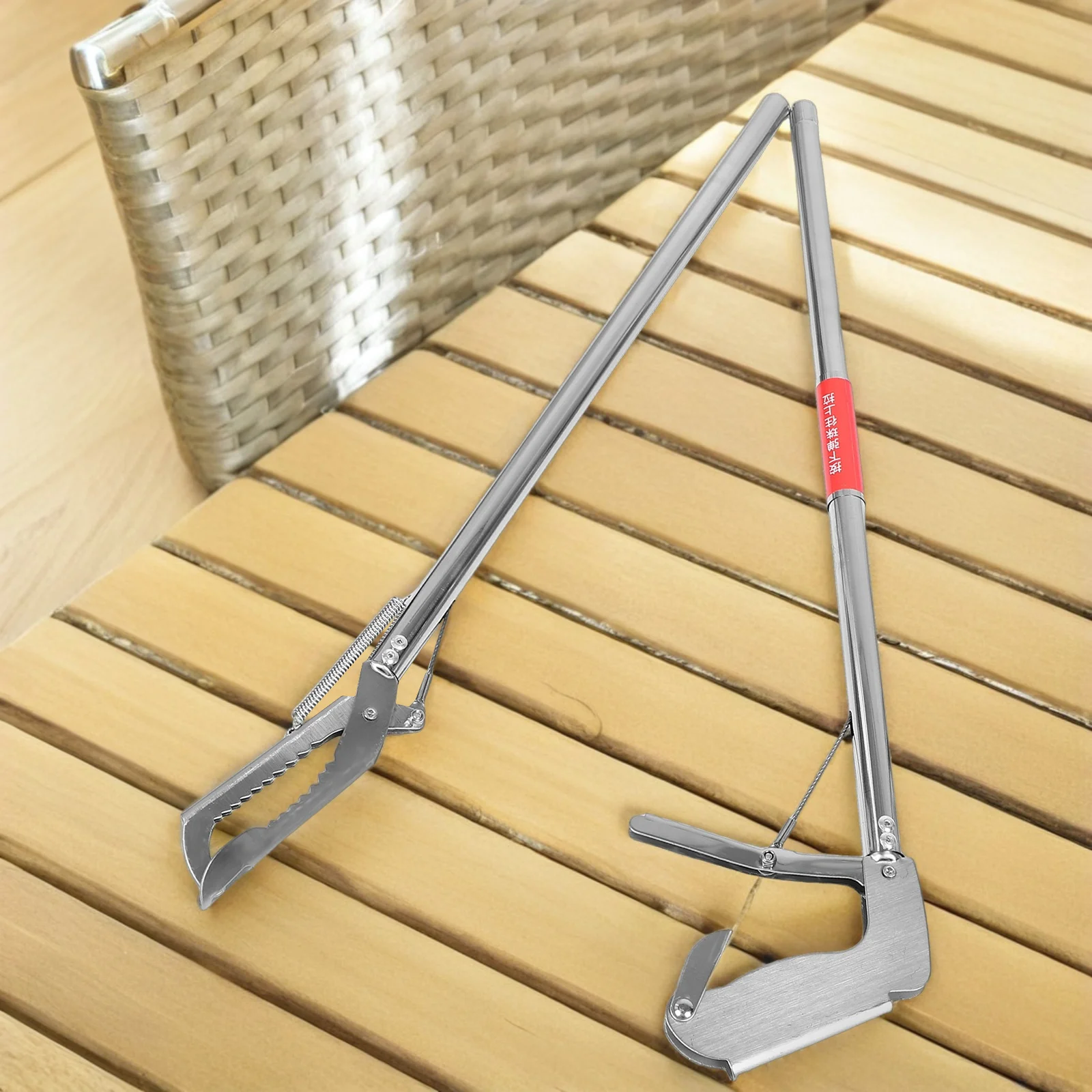 

1pcs Stainless Steel Snake Catcher Grabber Heavy Duty Wide Jaw Tongs For Reptile Fishing Wildlife Control Camping Outdoor Tool