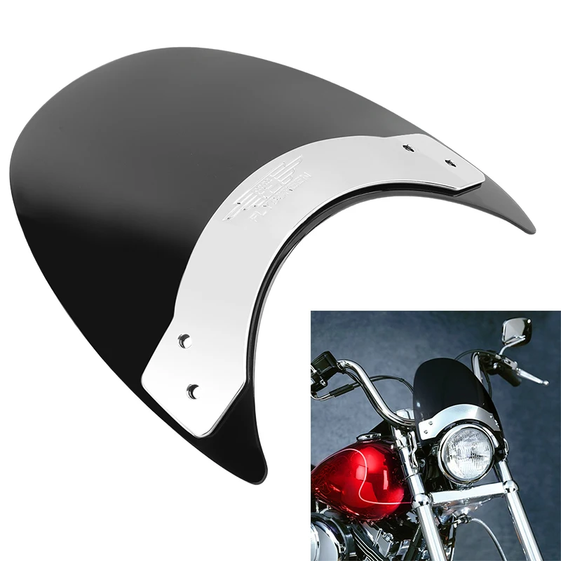 ABS-Kunststoff Motorrad-Windschutzscheibe Schwarze Windschutz-Abdeckung für Harley Sportster XL 883 1200 1986-UP