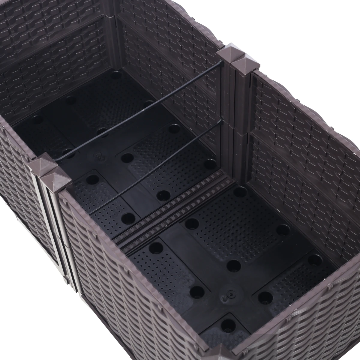 Deep Raised Garden Bed Plastic Planter Boxes for Vegetables Flowers Herbs and Succulents,Self-Watering Planter Box Raised Bed to Grow Flowers, Herbs & Vegetables, 31.5