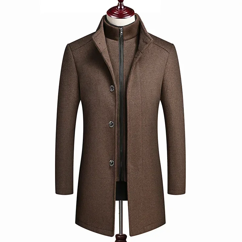 

Winter Foreign Trade Coat Men's Medium Length Coat Double Collar Detachable Vest Coat