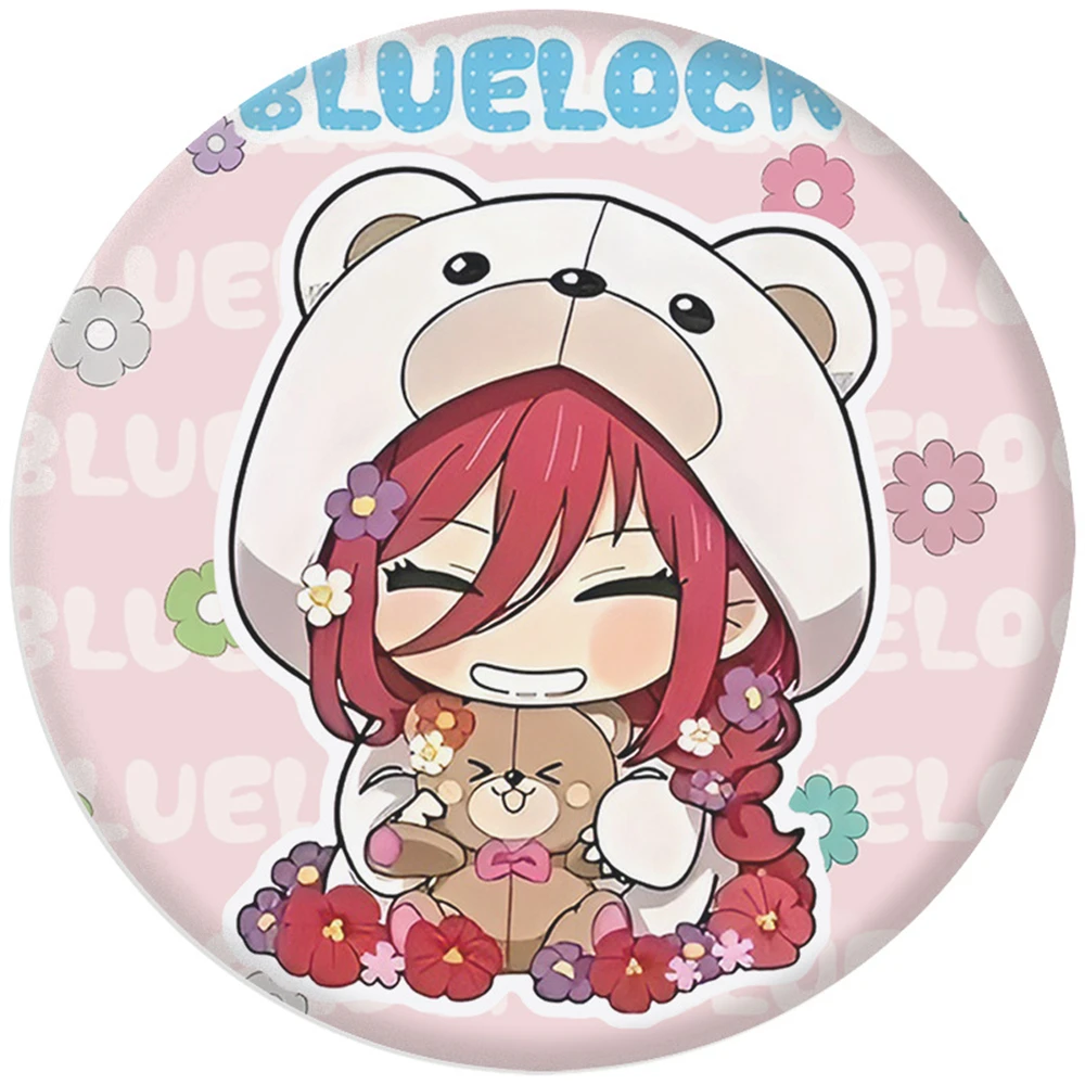 58mm Anime BLOCCO BLU Lsagi Yoichi Mikage Reo Bachira Meguru COSTUME Cosplay Distintivo Pin SPTE Spilla in banda stagnata ﻿   Prop Gilf