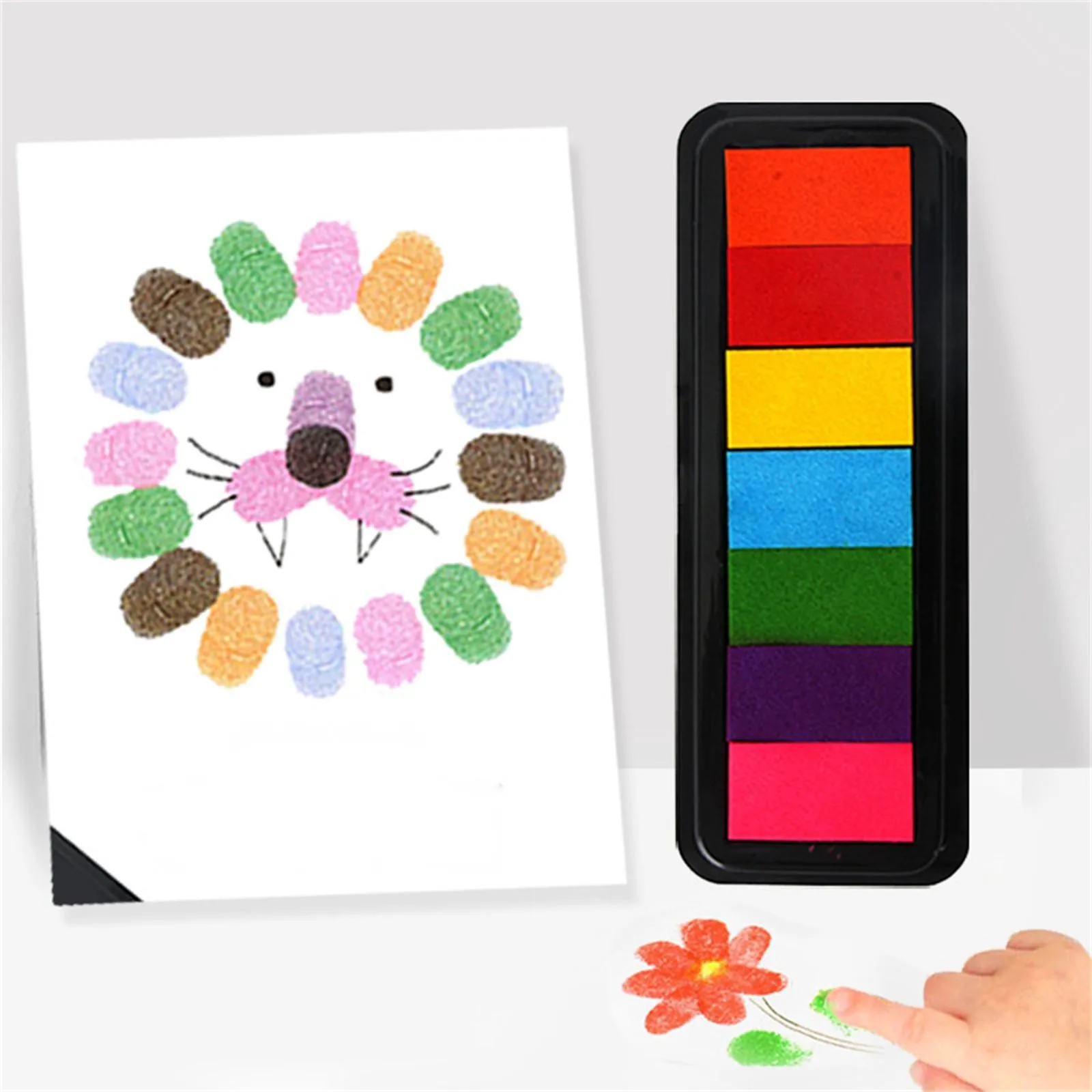 Drawing Toy Kindergarten Creative Finger Paint Ink Pad Diy Printing Station 7 Colours Kid Finger Pad Drawing Toys Children's toy