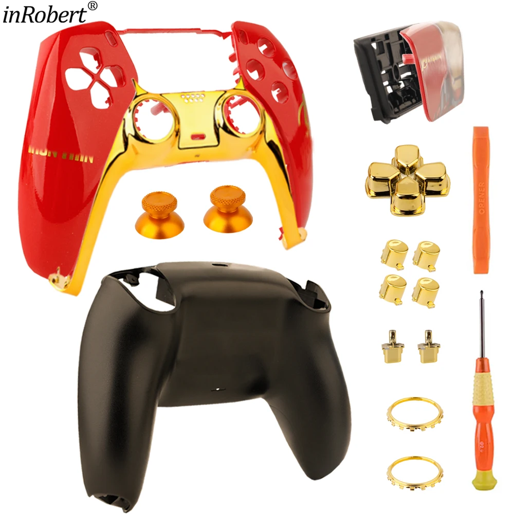Replacement Full Shell Kit For PS5 BDM-010 020 030 040 050 Controller Front Back Case DIY Custom Mod Housing Metal Button Set