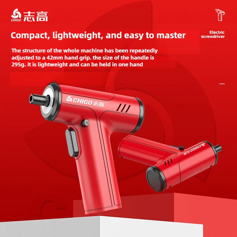

Chigo Electric Screwdriver 3.6V 2000mAh 5/10N.M Torque Electric Screwdriver Household With 2/10Pcs S2 Screw Bits Mi Home Tools
