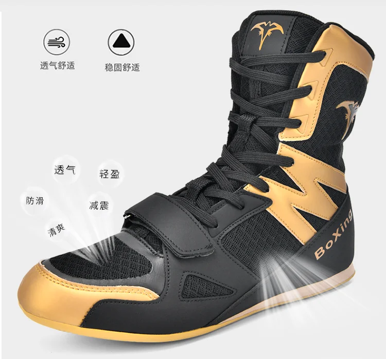 Men's Wrestling Shoes Children's Fitness Professional Training Fighting Shoes Fighting Boots Boxing Shoes Rubber Sneakers