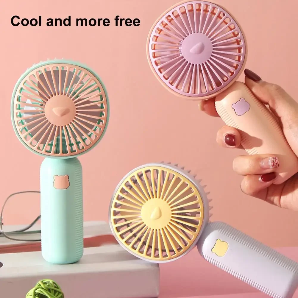 Outdoor Cooling Fan Cartoon Pocket Fan Quiet Operation Refreshing Breeze Compact And Lightweight Cute Cartoon Design