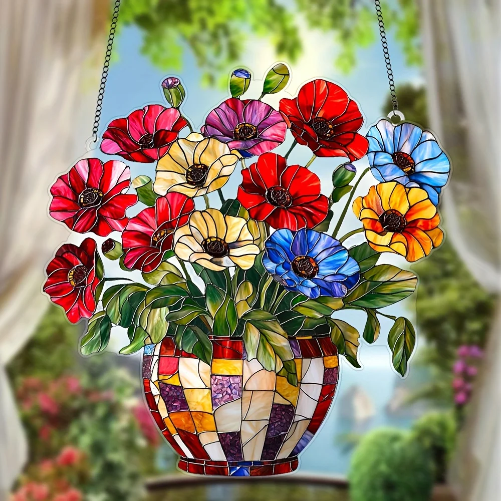 2D Acrylic Poppy Flower Light Collector Magical Fairy Tale Bright Colored Multi-Functional Curtains Home Garden Decoration Gift