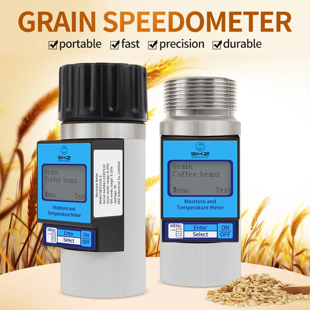 Multi-Language Potable 37 Kinds Grain Soybeans Moisture Meter Temperature Meter Hygrometer Humidity Tester Blacklight Display