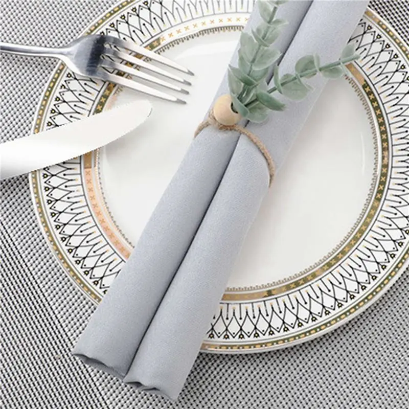 A69enapkin Rings Set Of 48 Rustic Eucalyptus Wooden Napkin Rings Boho Leaf Wood Bead Farmhouse Napkin Ring Holder