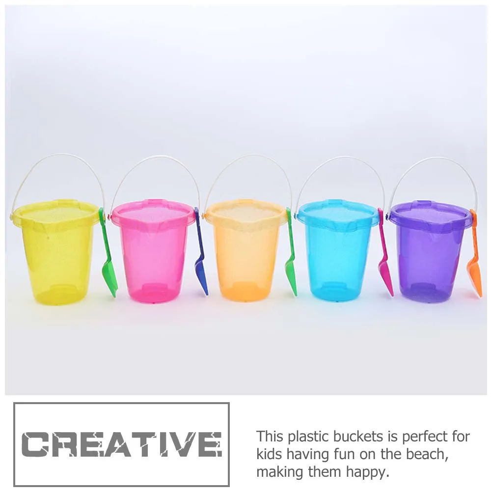 2pcs Kids Beach Sand Small Lightweight Plastic Water Bucket For Outdoor Sand Play Fun Children Beach Fishing Bucket Tools