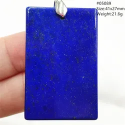 Natural Blue Lapis Lazuli Rectangle Pendant Necklace Women Men Lapis Jewelry Beads Stone Crystal Necklace Pendant AAAAA