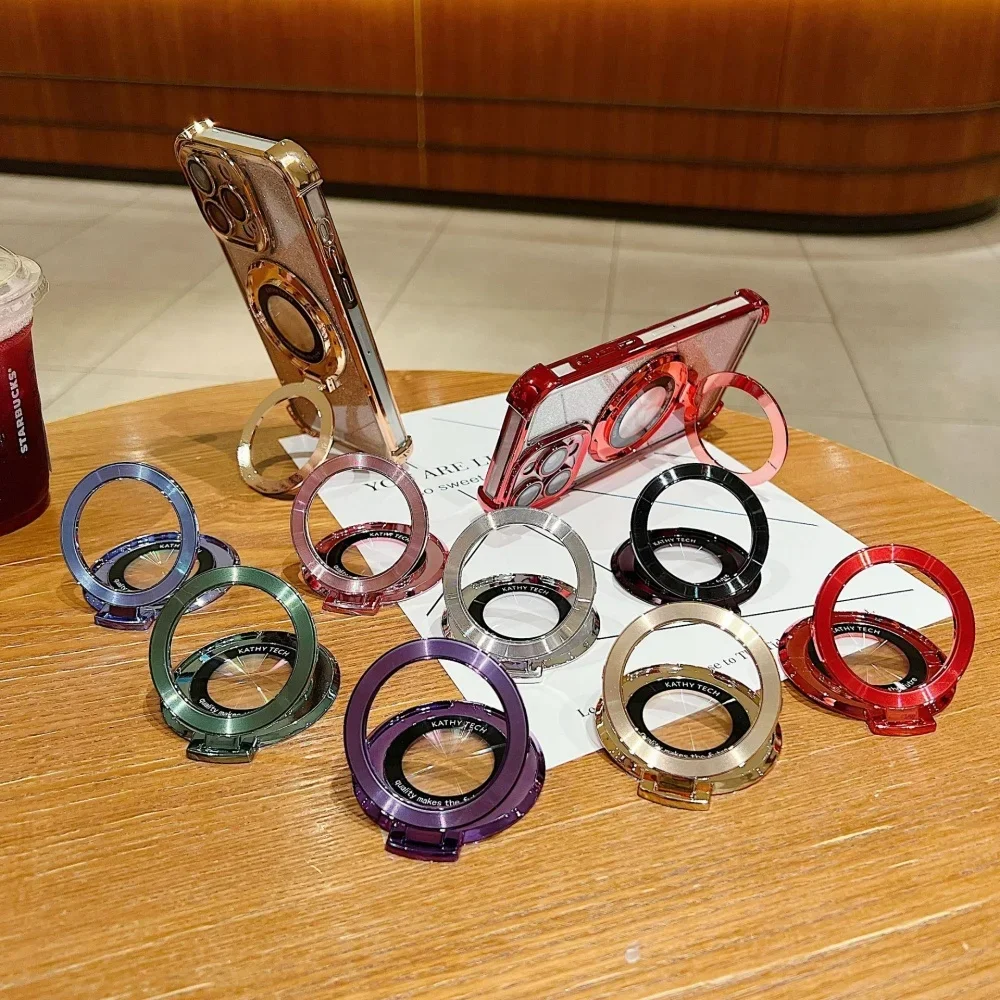 

Foldable Finger Ring Holder Stand Grip 360 Rotating For Mobile Phone Car Magnetic Mount Phone Back Sticker Pad Unniversal Bracke