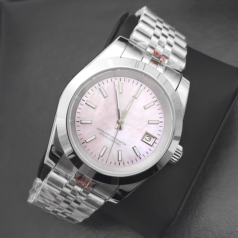 36/39mm Exquisite and upscale Colorful pink dial watch Stainless steel watchband Sapphire Waterproof NH35 automatic movement