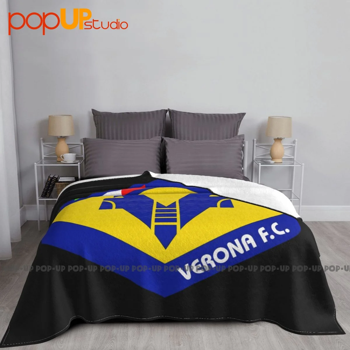 Meme Hellas Verona Scudetto Logo Blanket Quilt Plus Velvet Couch Blanket