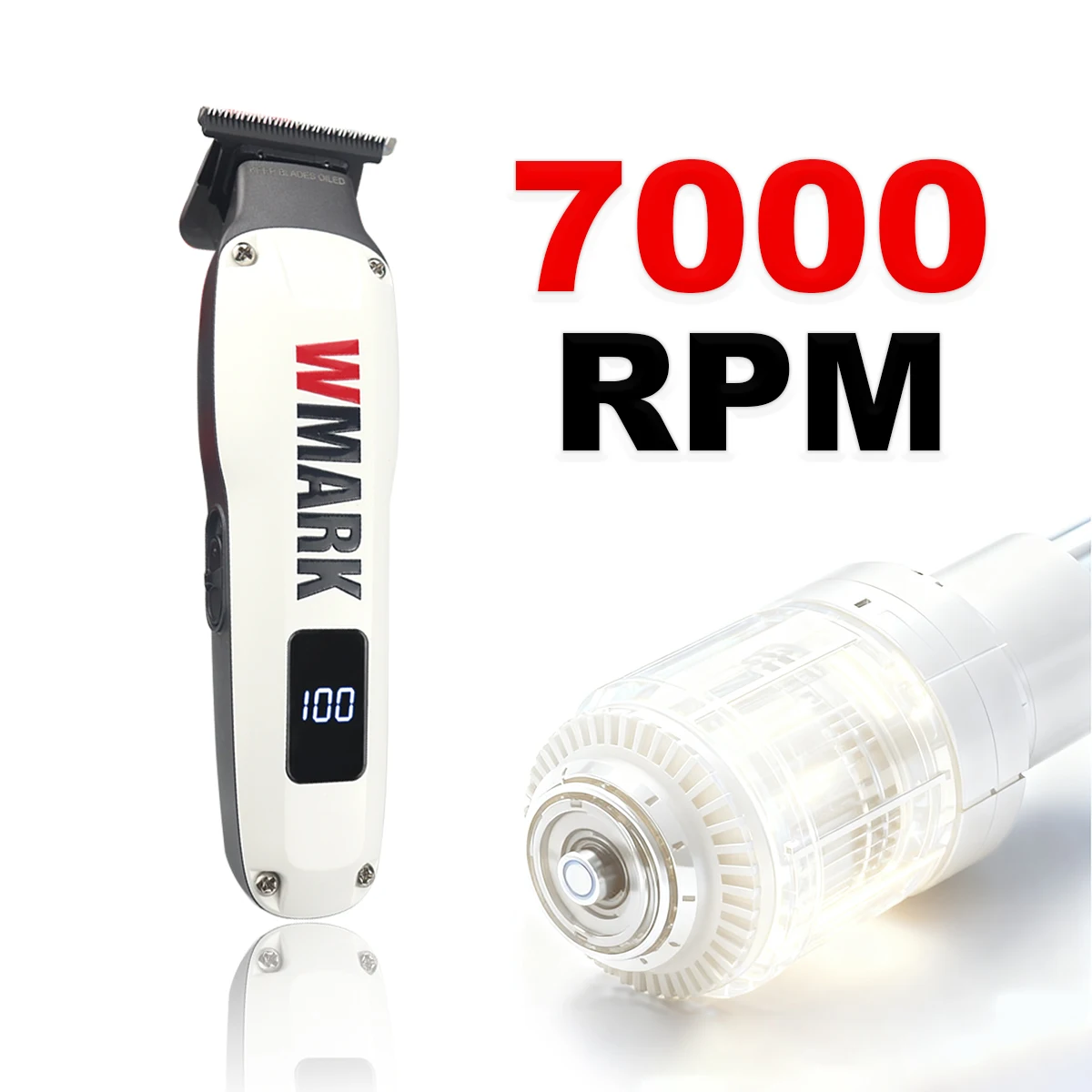 WMARK NG-1205 مقص الشعر المهنية للرجال DLC بليد 7000 دورة في الدقيقة شاشة LED 1200mAh آلة تشذيب الشعر آلة التشطيب