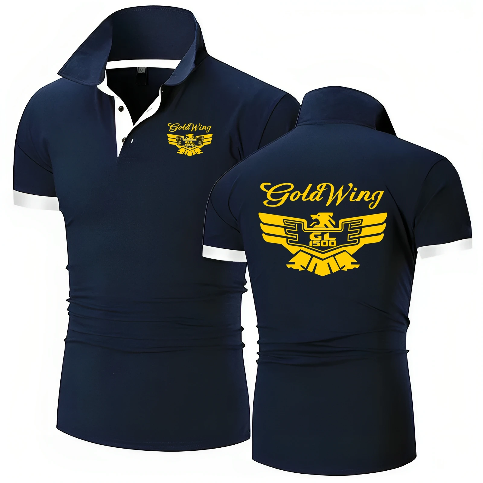 Goldwing GL 1500 nuevas camisas Polo de motocicleta para hombres de Color sólido Slim Fit marca de moda de verano cómoda camisa Polo versátil Tops