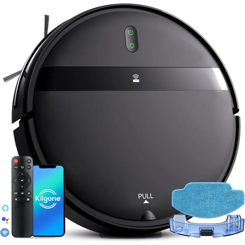 Robot Vacuum Mop Combo WiFi/Alexa/App Scheduling,Smart Robot Vacuums Cleaner,Slim&Quiet,Tangle-Free,Auto Recharge Robotic Vacuum