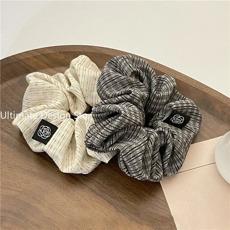 Brand Vintage Scrunchie Women Plaid Elastic Hair Bands Elegant Scrunches Designers Hair Tie Ponytail Hair Accessories