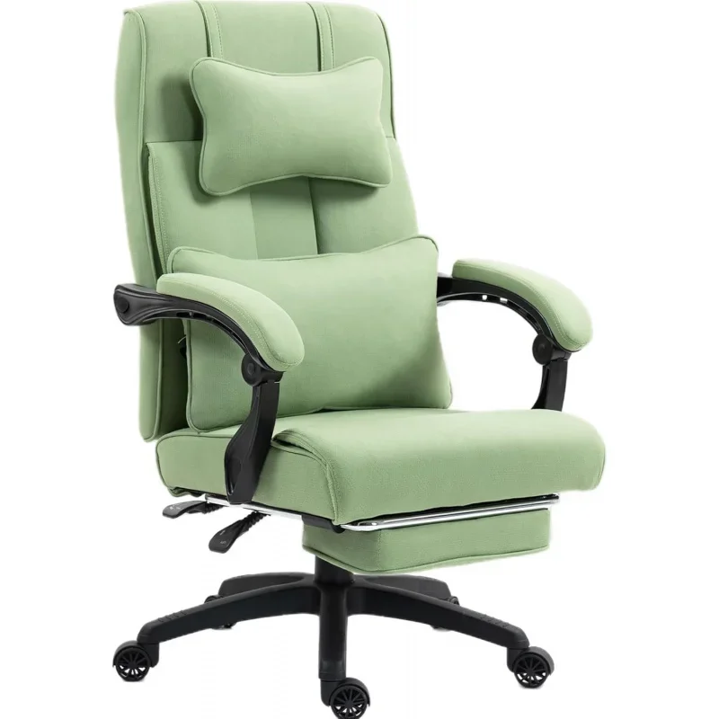 Executive Fabric Big and Tall with Footrest, Ergonomic Computer Support, High Home Desk Comfy, Swivel Reclining Gaming Adult