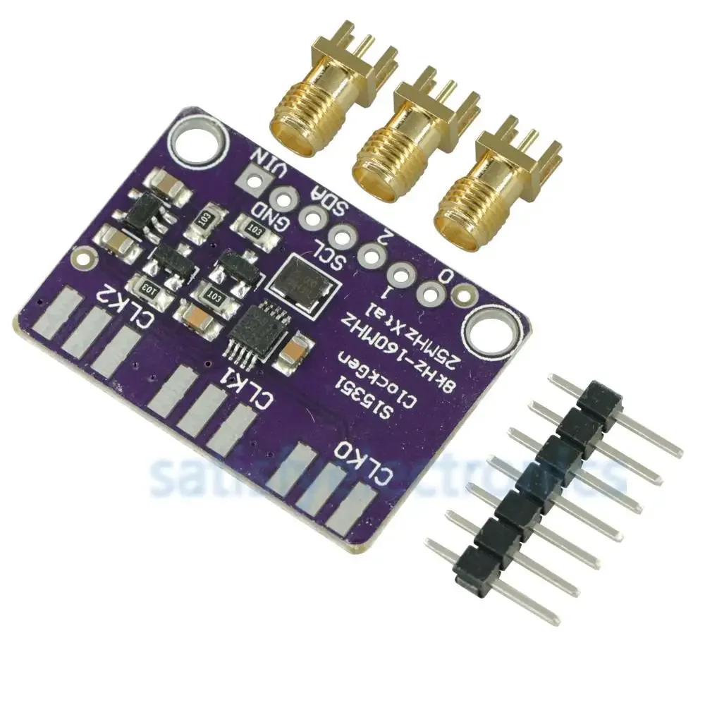 DC 3V-5V 5351 Si5351A Si5351 I2C Clock Generator Breakout Board Module Signal Generator Clock 8KHz-160MHz For Arduino